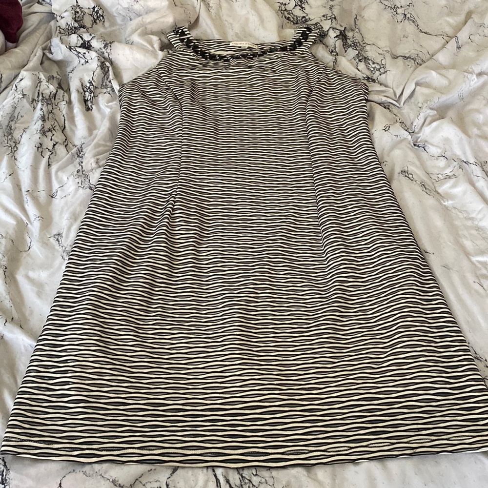 Black and white bodycon business casual work dress 14P